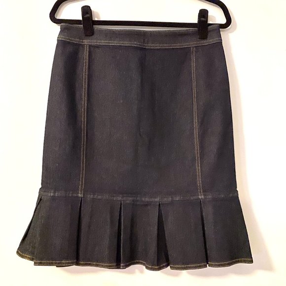 Ann Taylor Dresses & Skirts - Ann Taylor Dark Blue Jean Denim Skirt Size 6